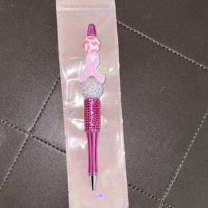 Pink Awareness Pen with Rhinestones, NEW, Beautiful Pink Pen